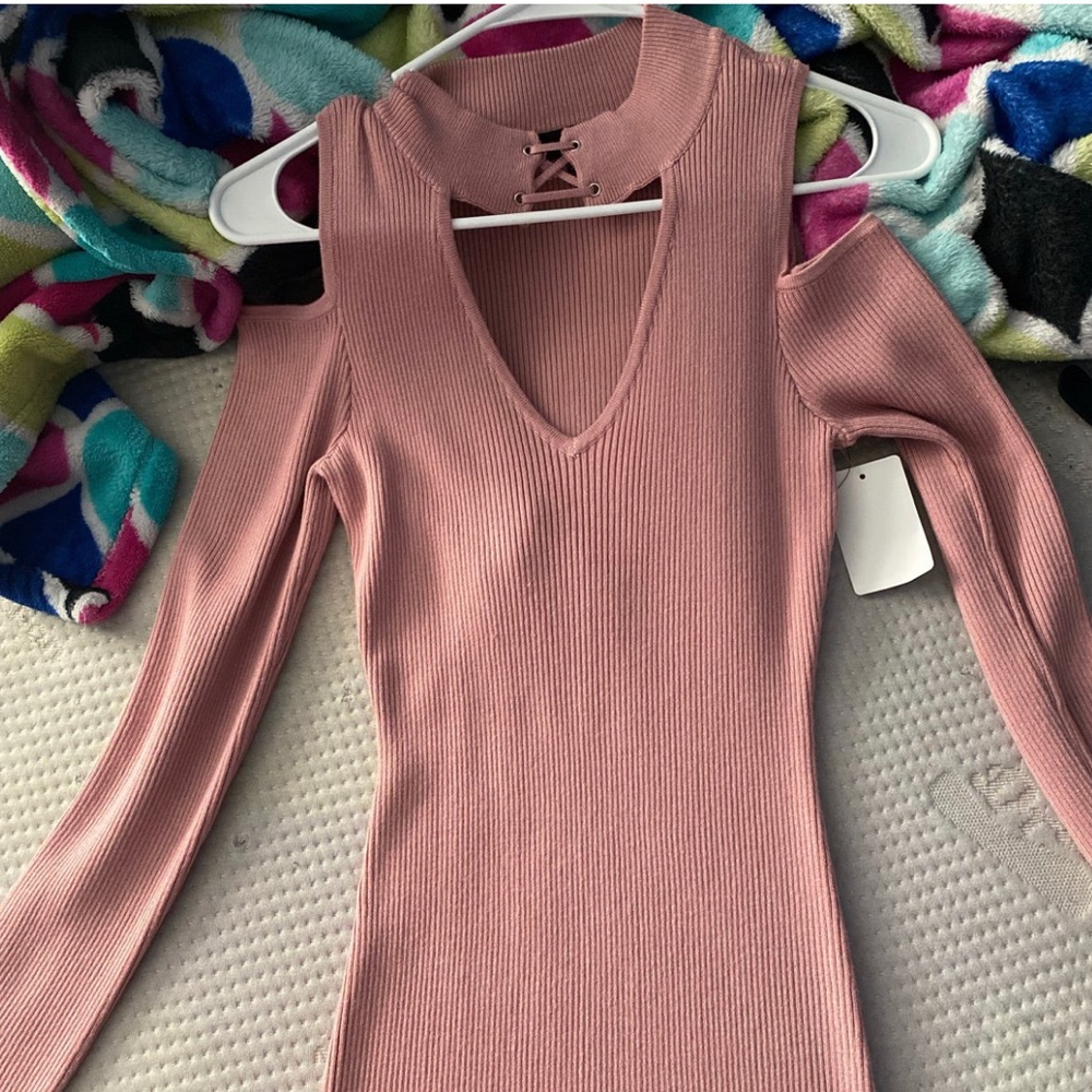 Pink medium long sleeve dress